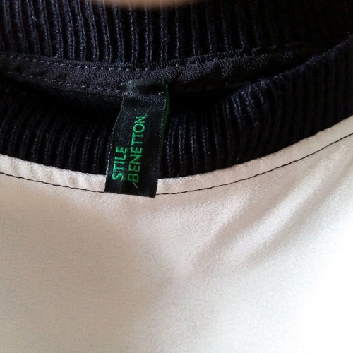 Benetton mariniera blouse used, size small, black