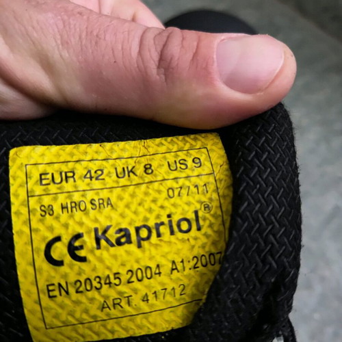 Kapriol Safety Boot Size 42 Used with Steel Toe and Anti-Slip Sole