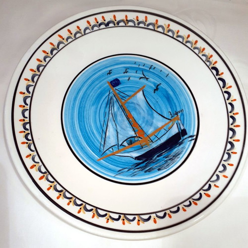Ceramic platter from Sifnos like new, 30 cm diameter