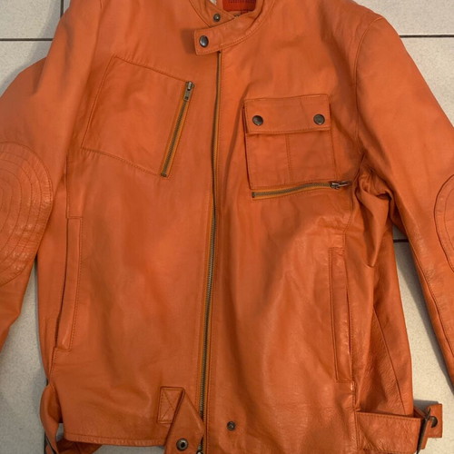 Nappa leather jacket 100% large and Iveco XXL work vest like new