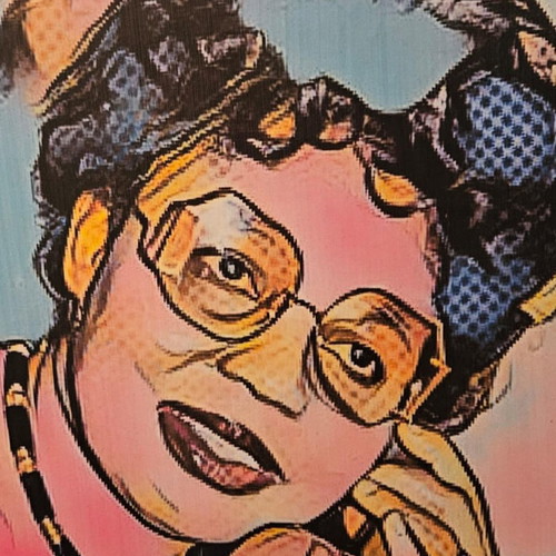 Pop Art Portrait on Wood Like New