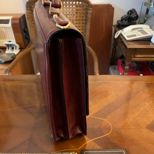 Bianchi leather briefcase new, burgundy