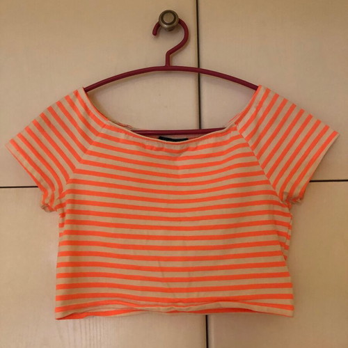 Crop striped Topshop orange and white like new, size M