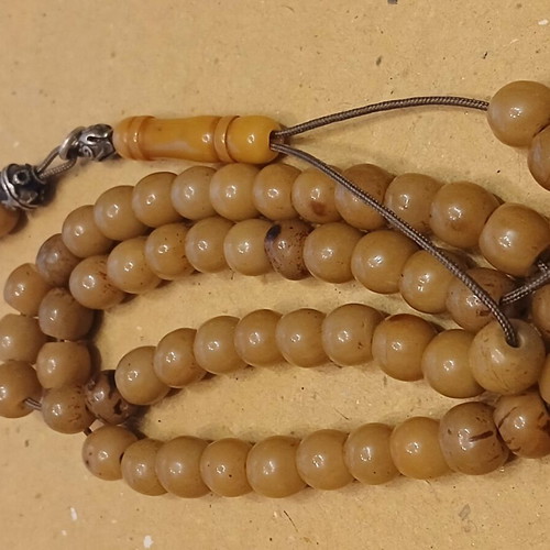 Sudurus mastic worry beads used, 53 handmade beads with silver elements