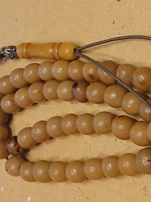 Sudurus mastic worry beads used, 53 handmade beads with silver elements