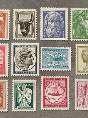 Ancient Art A' Complete Stamp Series 1954 new, unsealed with hinge