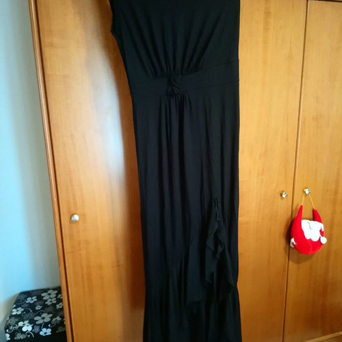 Makó dress new, black with one shoulder and ruffle design
