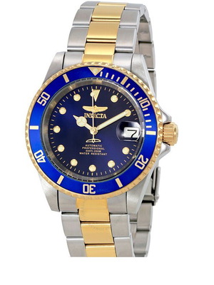 Invicta Pro Diver Automatic Watch new, silver and blue