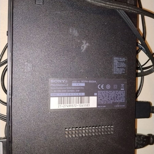 Sony PlayStation 2 Slim SCPH-90004 console bundle with 2 controllers and Ferrari racing wheel