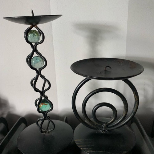 Candlesticks used, 2 black metal