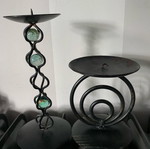 Candlesticks used, 2 black metal