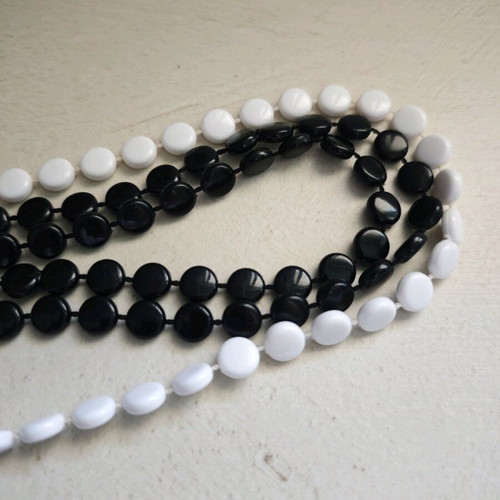 Beaded necklace set like new, two black and one white