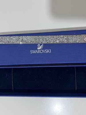 Swarovski Crystal Rock grey bracelet made of matte leather like new with box