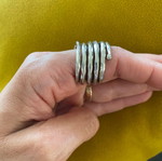 Silver hammered ring