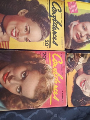 French magazines Confidences 1949-1950 like new, set of 4