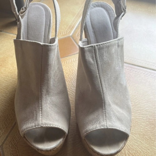 Tulipano platform shoes used, beige, size 40
