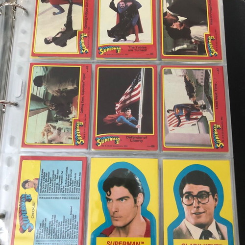 Superman II Movie Complete Set new, 88 base cards and 22 sticker cards