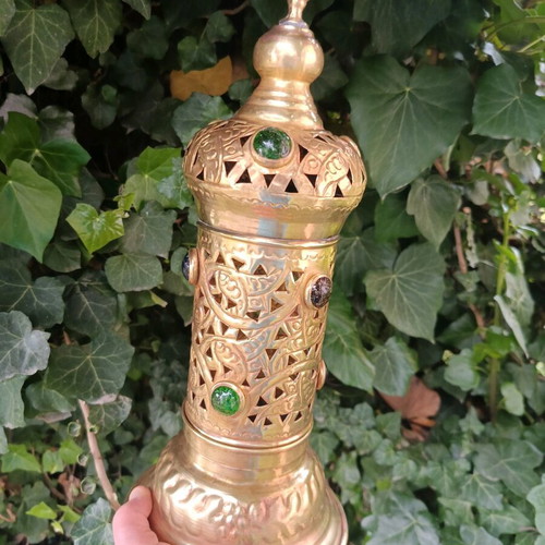 Moroccan brass Islamic art lamp like new