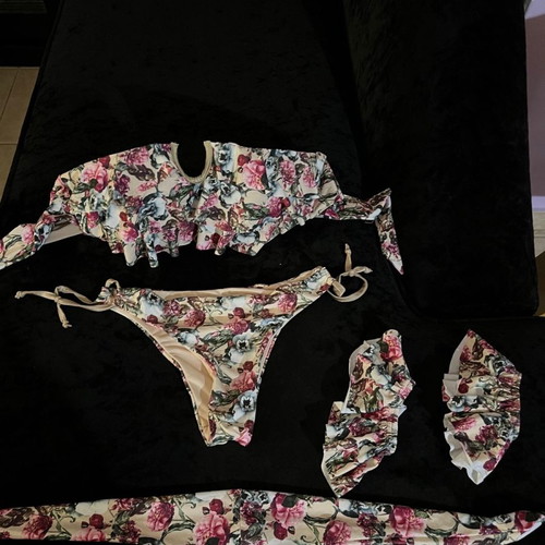 Jacqlyn swimsuit new with ribbon and decorative arm accessories