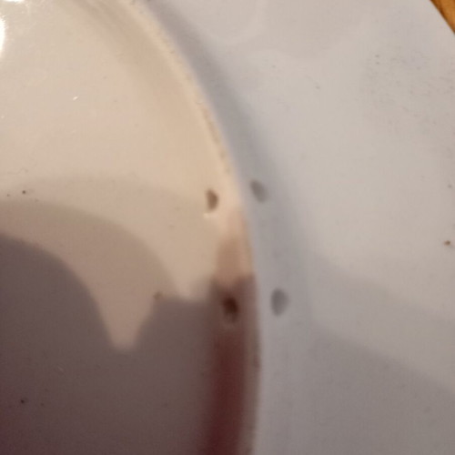 Decorative plate for wall new, 19 cm diameter, with four holes