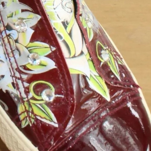Christian Audigier leather sneakers size 39 like new, multicolor