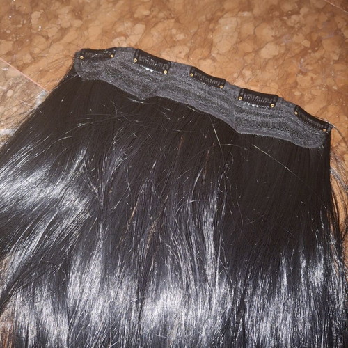 Black Clip-In Hair Extensions 60cm, 120gr