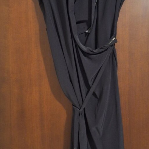 Allsaints Adria midi silk dress new, black, size 36