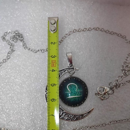 Libra Zodiac Pendant Necklace like new, stainless steel