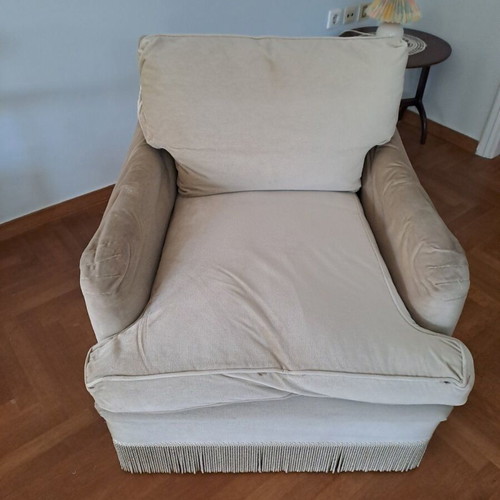 Vintage living room set with sofa and 2 armchairs used