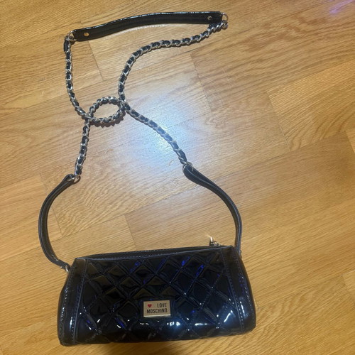 Love Moschino crossbody bag black patent leather like new