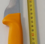 Professional kitchen knives and sharpener set, used