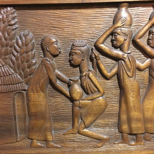 Wood Carving Panel from Africa used, vintage circa 1960