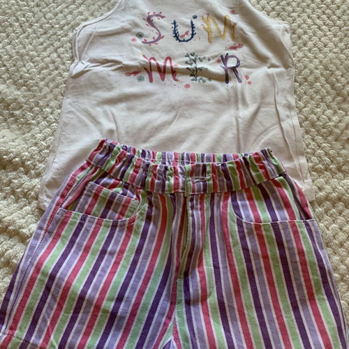 Pepco girls' set size 7/8 128cm like new, white and colorful