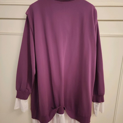 Blouse dress like new, white and purple, size S