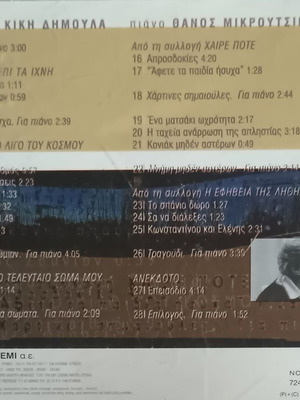 Θάνος Μικρούτσικος Κική Δημουλά Στην αγκαλιά της άκρης CD μεταχειρισμένο, έντεχνο
