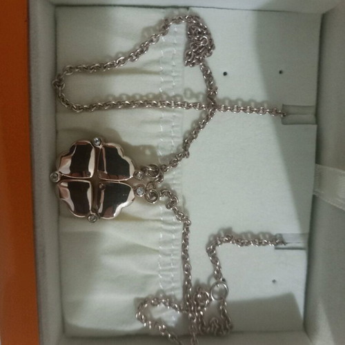 Folli Follie pendant pink gold like new with hearts, 2 wearing styles