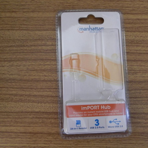Manhattan imPORT Micro USB OTG USB hub used with MicroUSB to Type-C adaptor