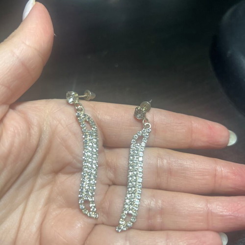 Dangling earrings with rhinestones