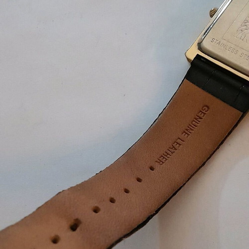 Anne Klein quartz watch like new with zircon and leather strap