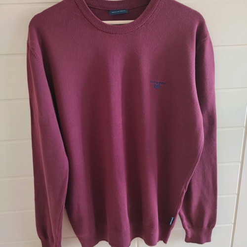 Navy & Green cotton sweater like new, burgundy, size L