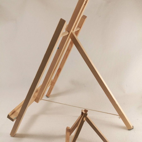 Set of two wooden presentation easels used