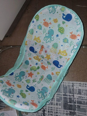 Baby bath used with removable cushion and adjustable backrest