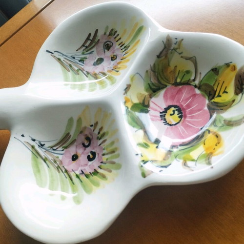 Vintage Italian Majolica Ceramic Serving Set 5 Pieces like new