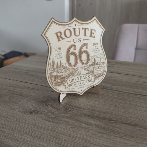 Route 66 100 Years Wooden Anniversary Decoration