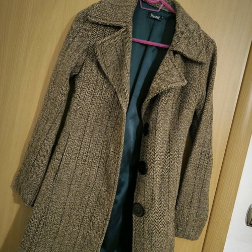 Toi&Moi coat beige brown with gold thread like new