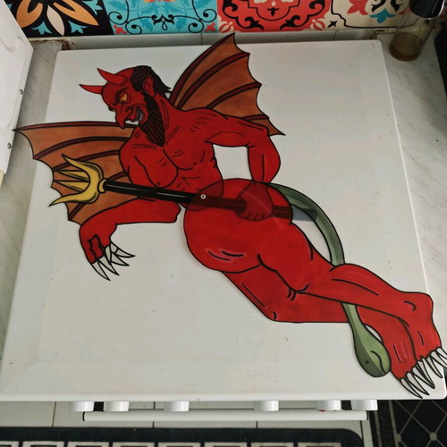 Karagiozis Kostis Devil Shadow Theatre Figure, plastic, 75 cm
