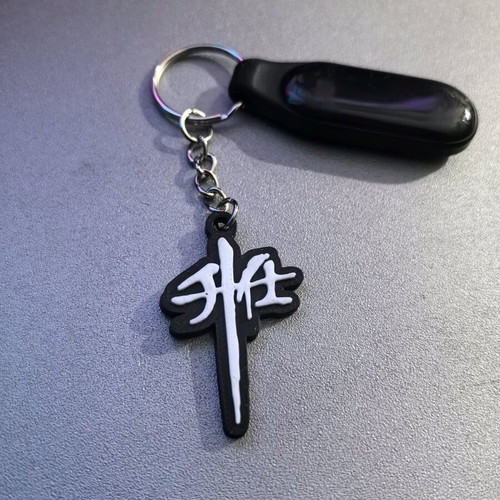 Zontes keychain new, 3D printing, black and white