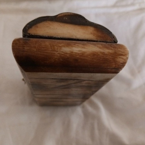 Antique box made of bone with brass fittings, like new
