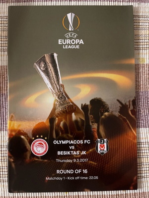 Olympiacos Besiktas match program used Europa League 2017