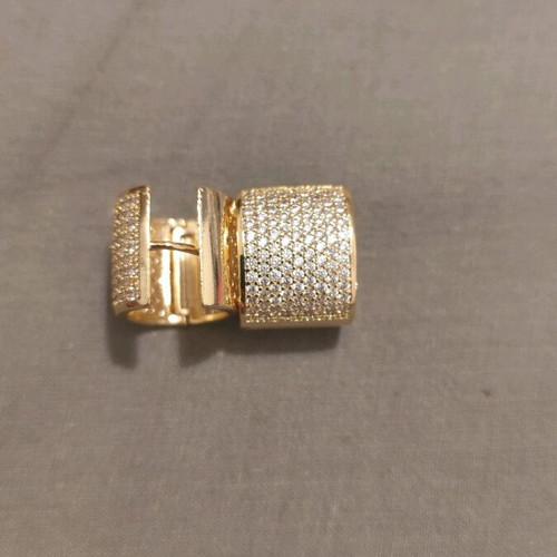Earrings new with zircon and gold-tone and silver-tone brass